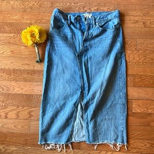 Madewell A-line midi jean skirt
